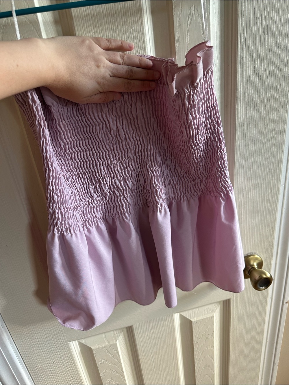 Women’s Pink Smocked Strapless Top